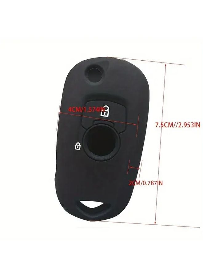 Black Red Silicone Key Shell Holder For Opel Astra K Vauxhall Corsa E 2 Button Remote Control Cover - Image 2